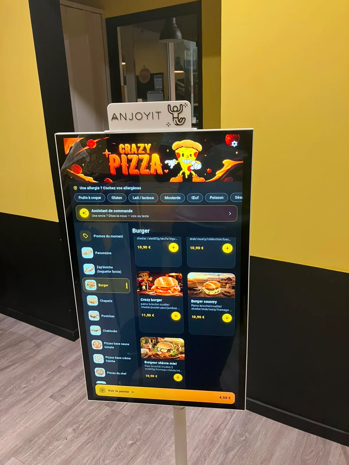 Borne de commande Crazy Pizza