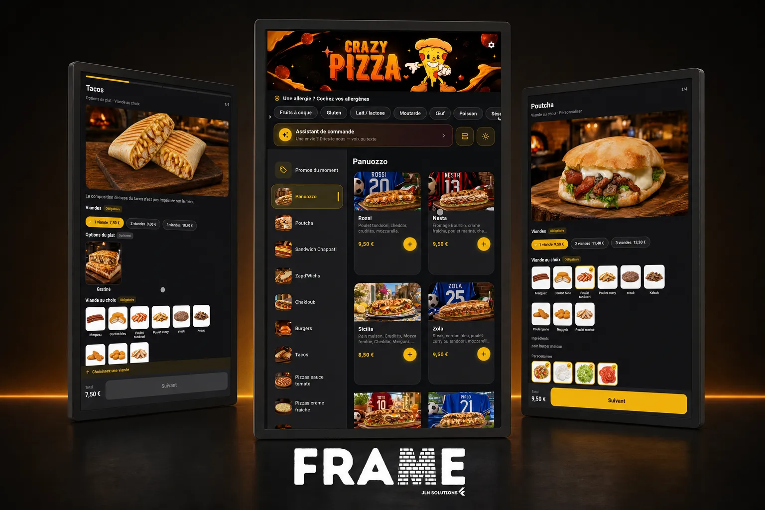 FRAME en borne de commande chez Crazy Pizza